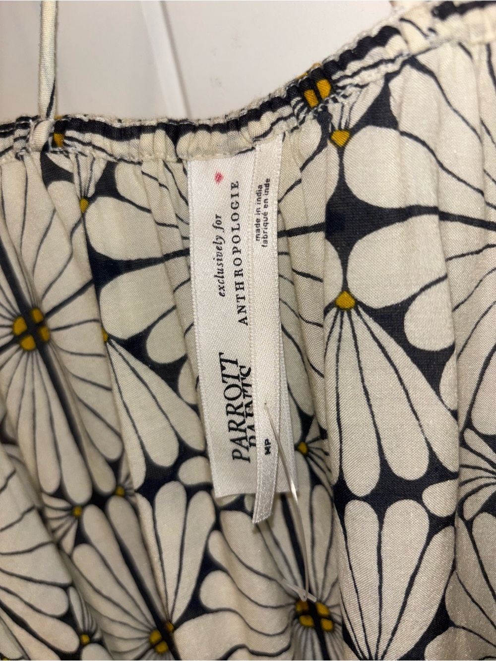 Parrot Paints for Anthropologie Kenzie Beaded Mini Dress in black white MP - Picture 8 of 11